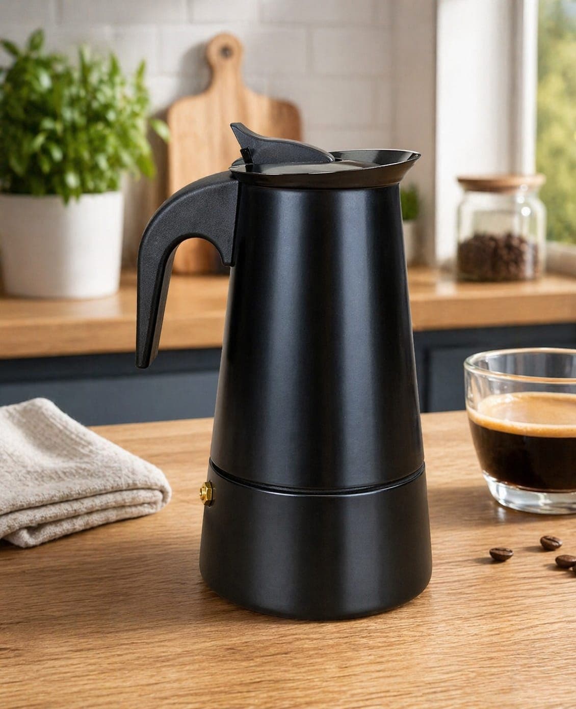 Hytava Edit Cafetière Italienne Noire Mate