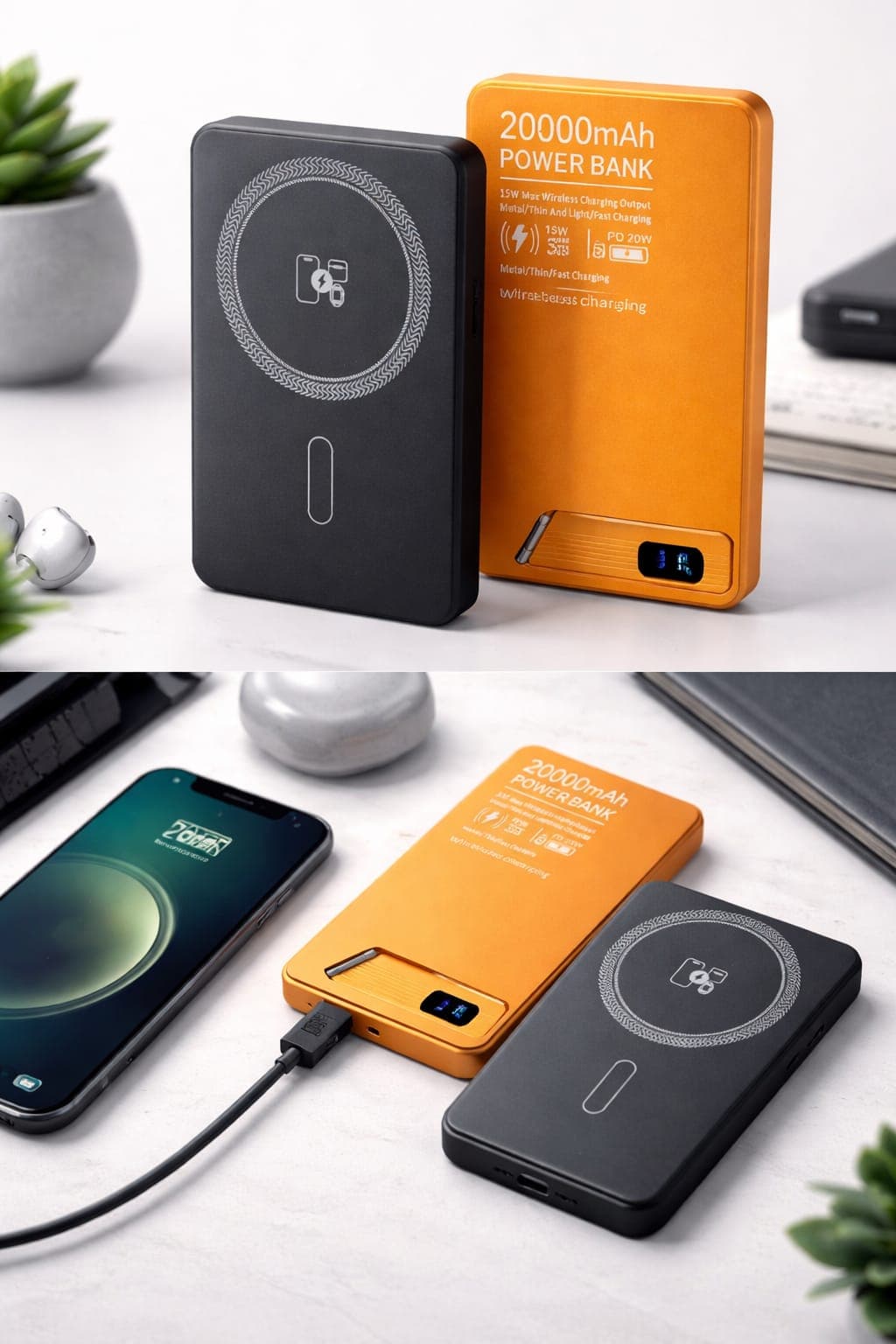 Hytava Edit Power Bank sans fil 20000mAh avec charge rapide